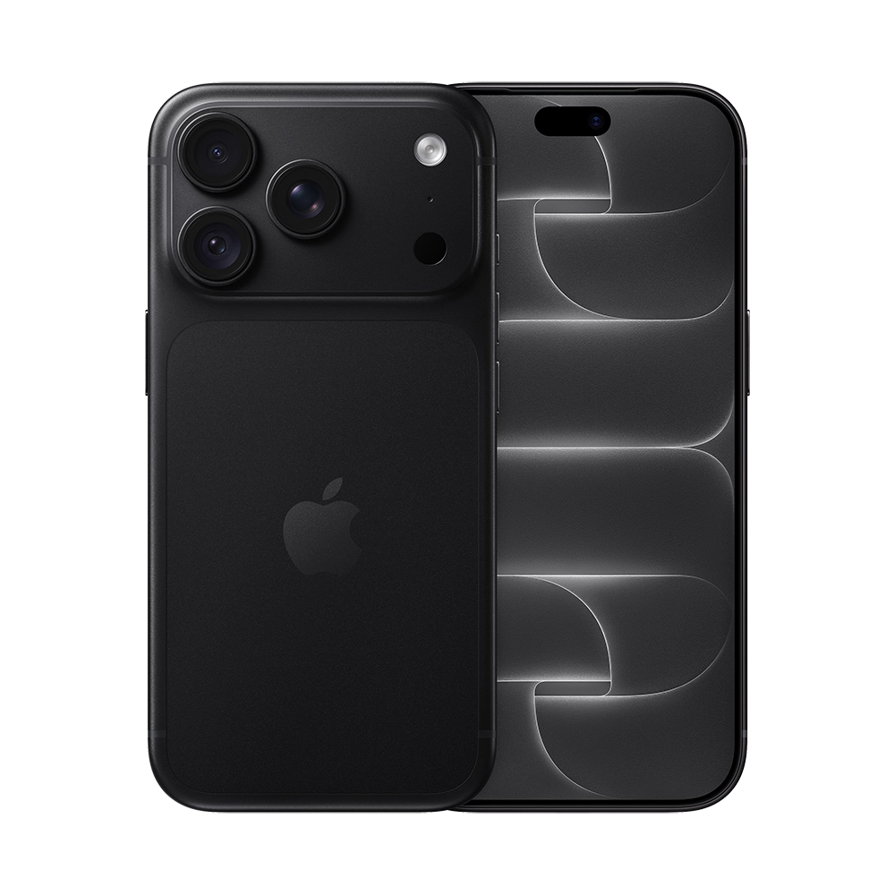 Front and back view of iPhone 18 Pro Max in black colour