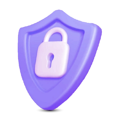 Internet security icon with a lock in the center of the shield