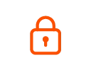 Outlined shield icon with orange lock for Cablenet Cybersecurity solutions