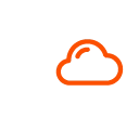 Outlined mobile icon with orange cloud for Cablenet IoT and M2M solutions