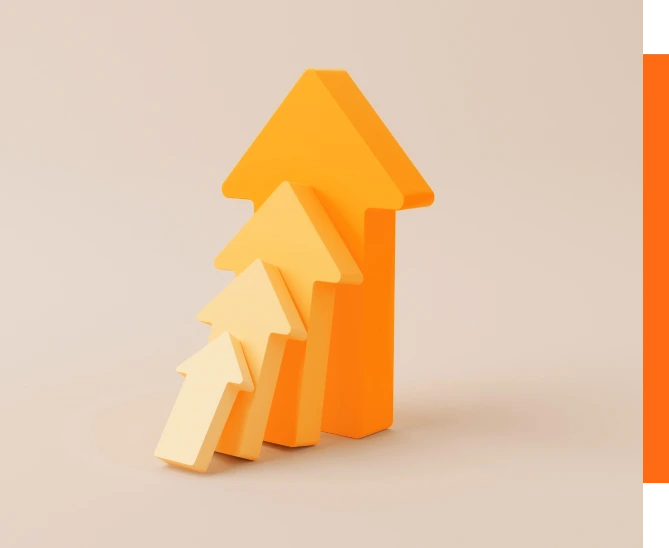 Yellow arrows directing to the top showing the support by Cablenet for personal growth