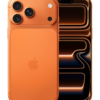 Front and back view of iPhone 17 Pro Max in cosmic orange colour