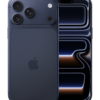 Front and back view of iPhone 17 Pro Max in deep blue colour
