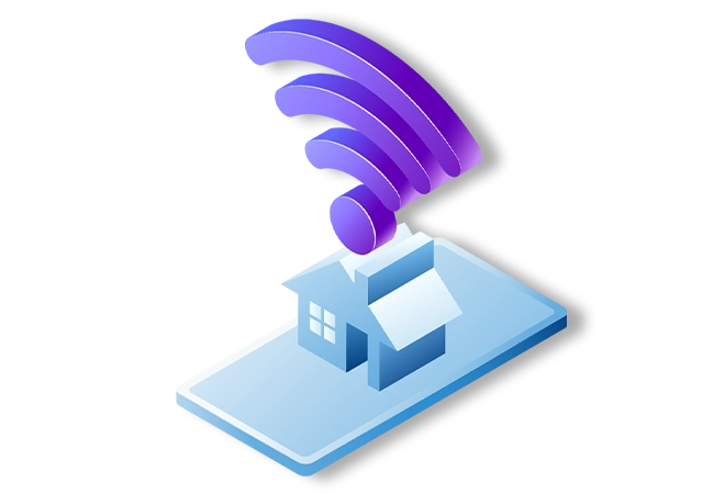 House with full purple wifi signal
