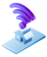 House with full purple wifi signal