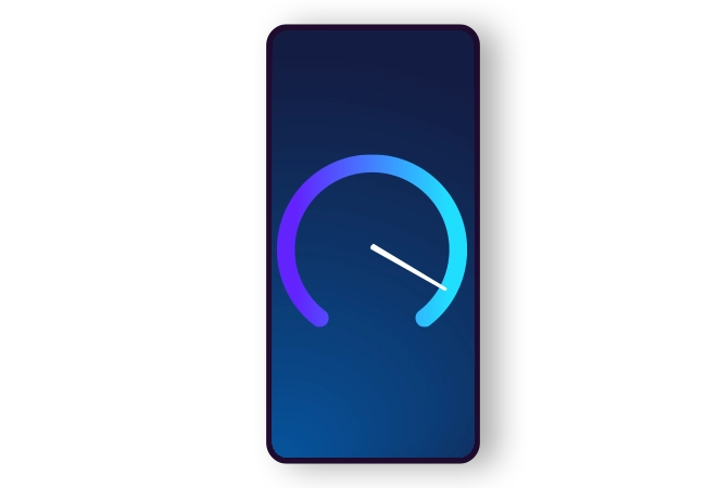 Speedometer displayed on a mobile screen
