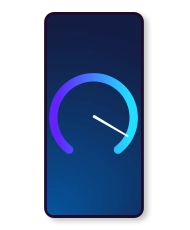 Speedometer displayed on a mobile screen