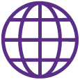 Internet globe icon in purple colour