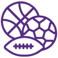 Sports balls icon for Cablenet's Unlimited Sports tv pass